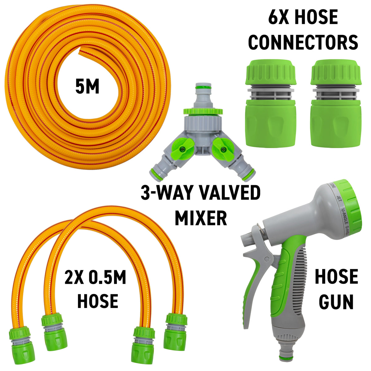 Dog Shower Mix Hot Cold Water Yellow Lime with Valves for Multi Function Sprayer