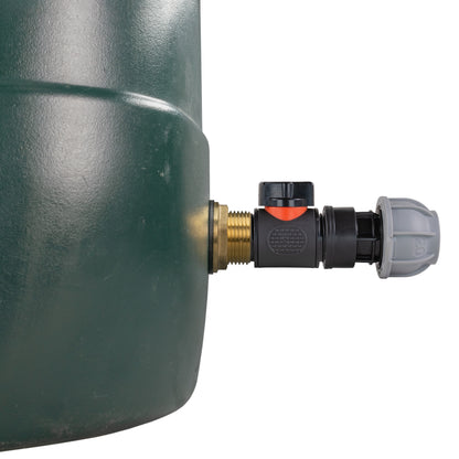 Water Butt Brass Kit 1in with In-Line Valve + 20mm MDPE for Brass Water Fitting